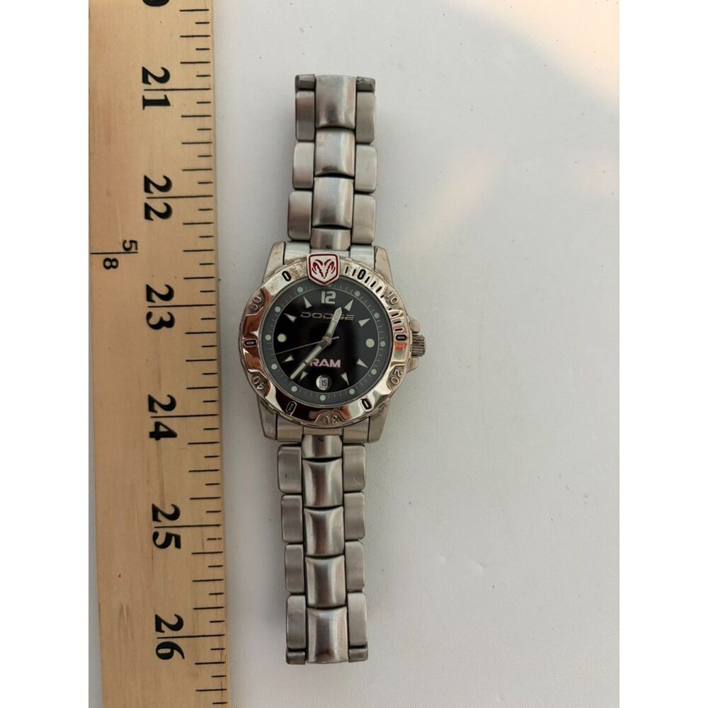 Dodge RAM mens stainless steel quartz watch with Black dial
